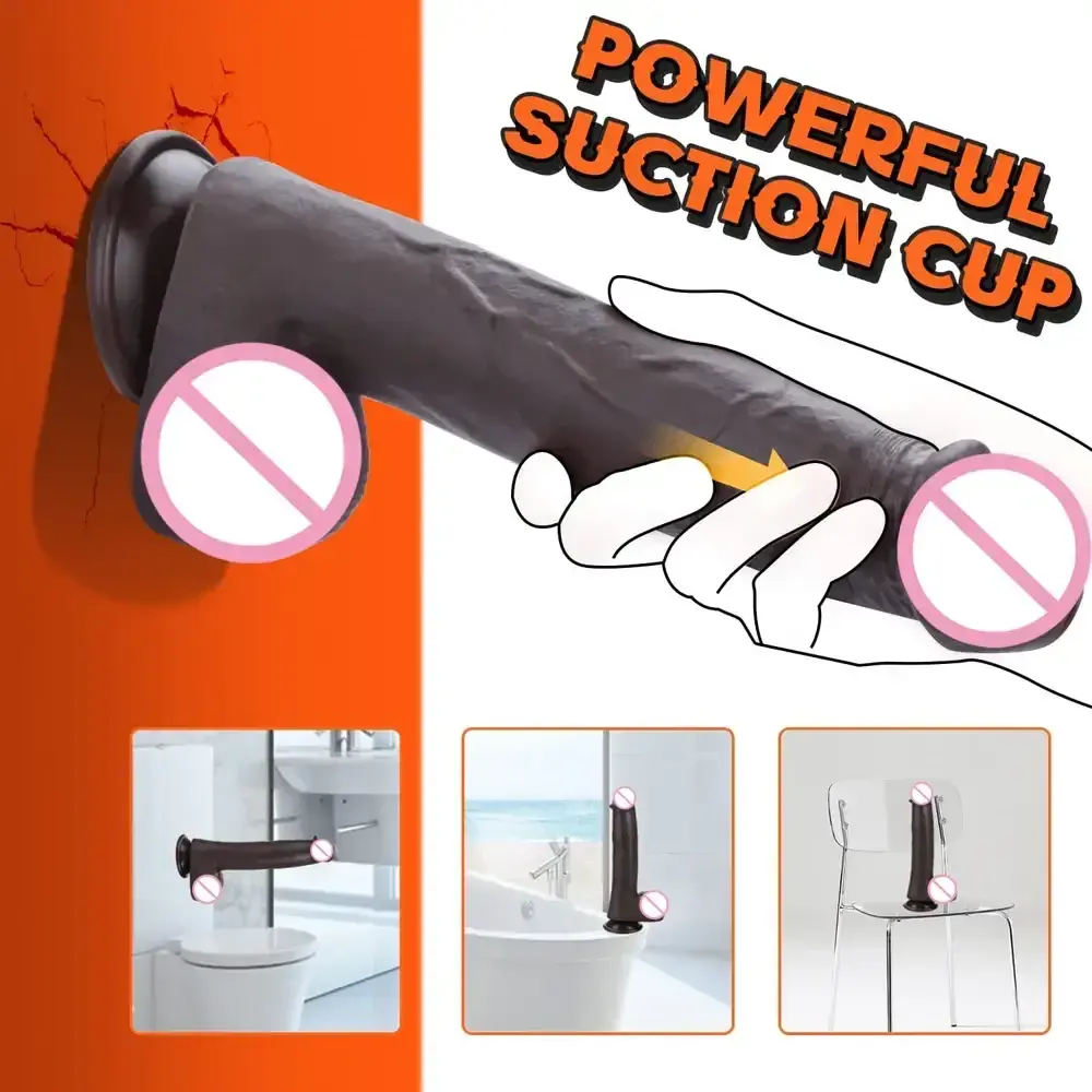 dildo realista con textura y calor