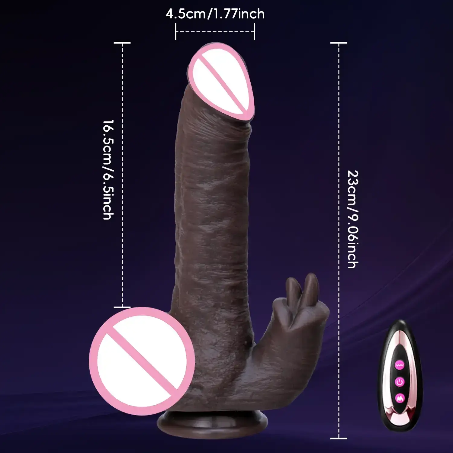 dildo realista con vibracion y empuje