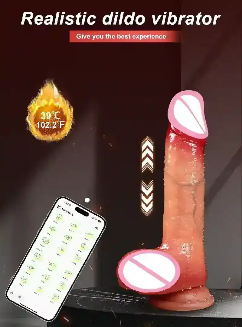 dildo silicona con calefaccion realista