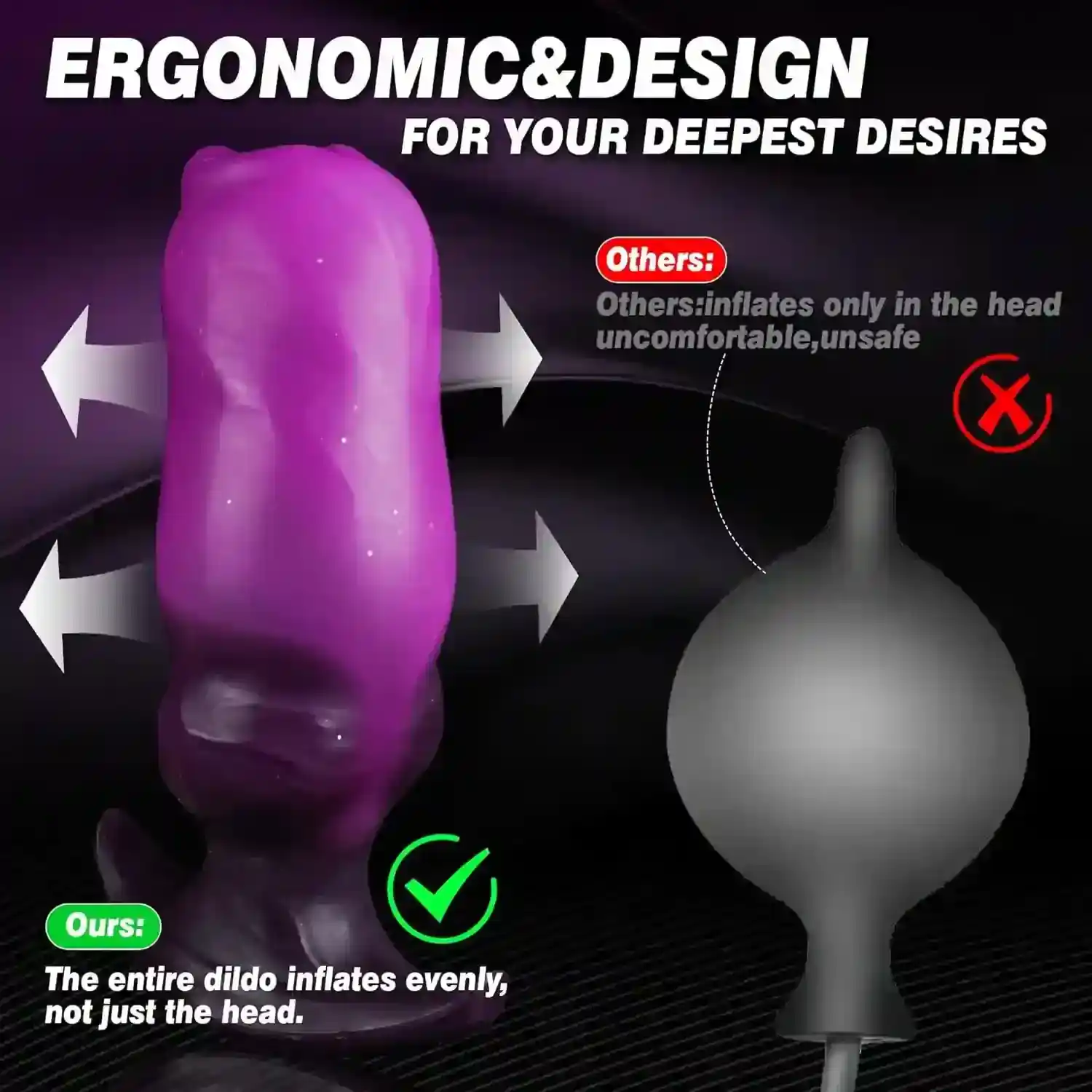 dildo silicona inflable con base