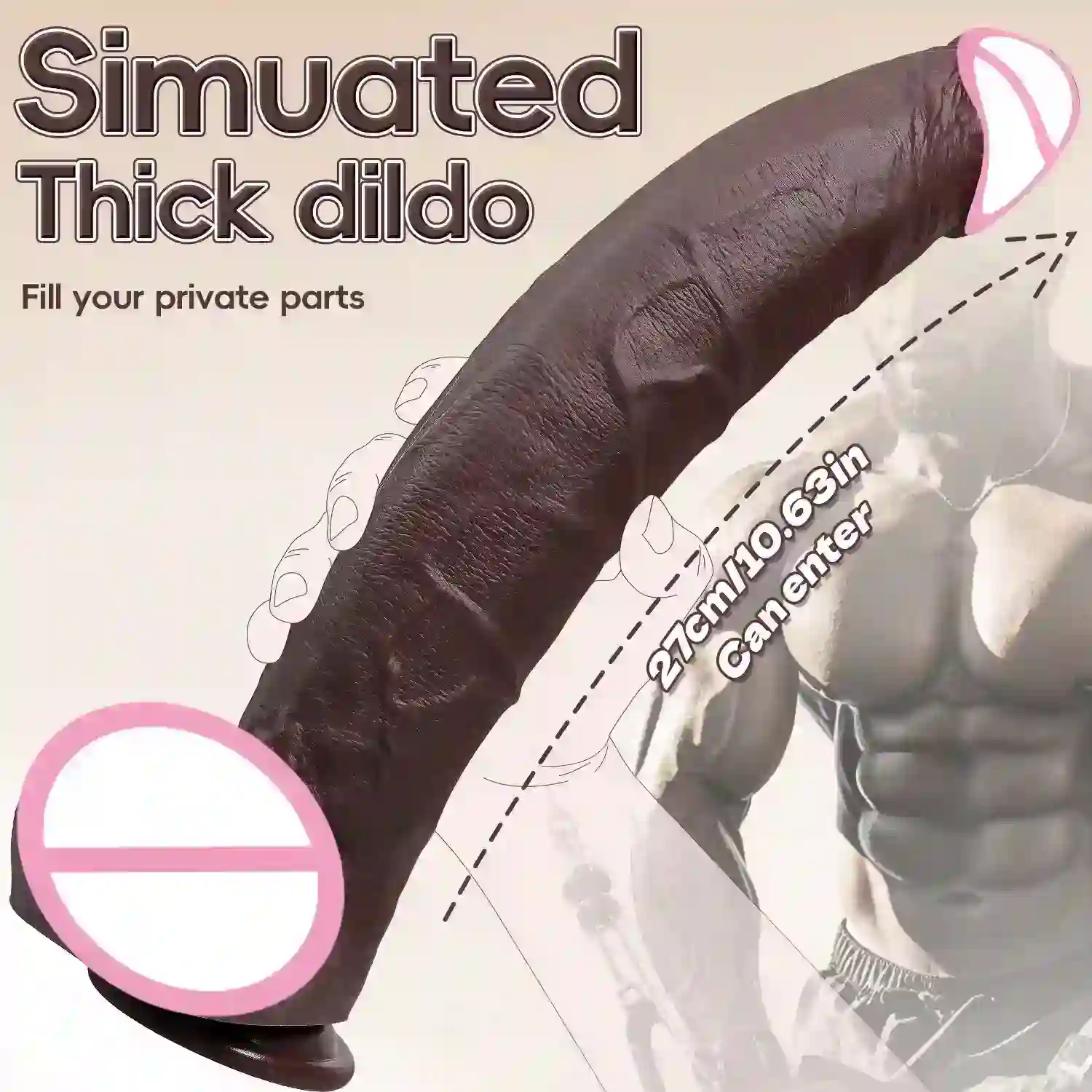 dildo tamano grande textura realista