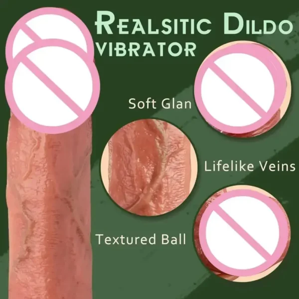 dildo telescópico de silicona médica suave