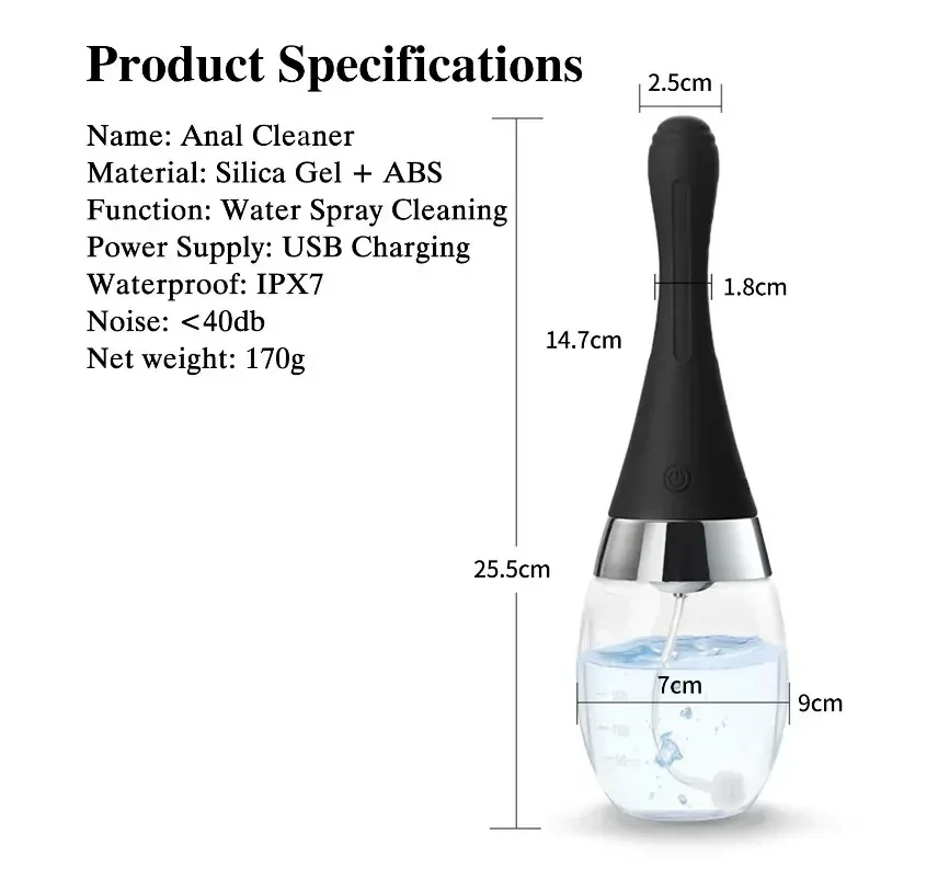 dispositivo de limpieza anal a prueba agua