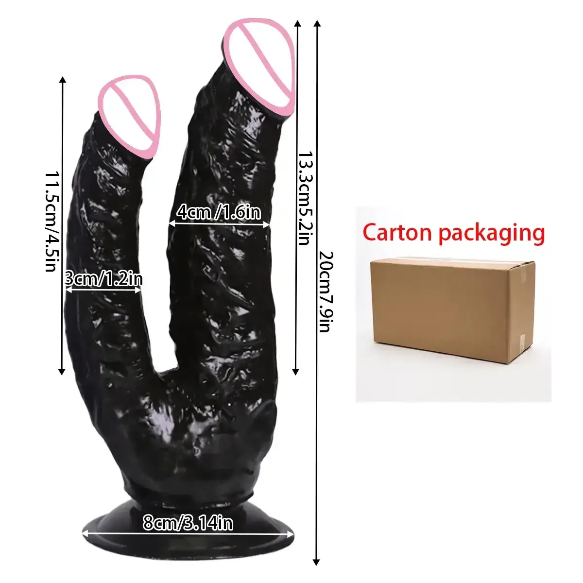 doble falo con ventosa grande