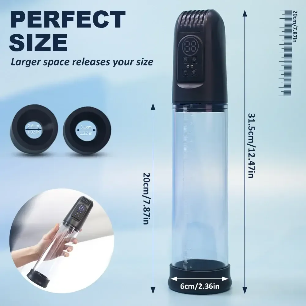 ejercitador pene con bomba de vacio