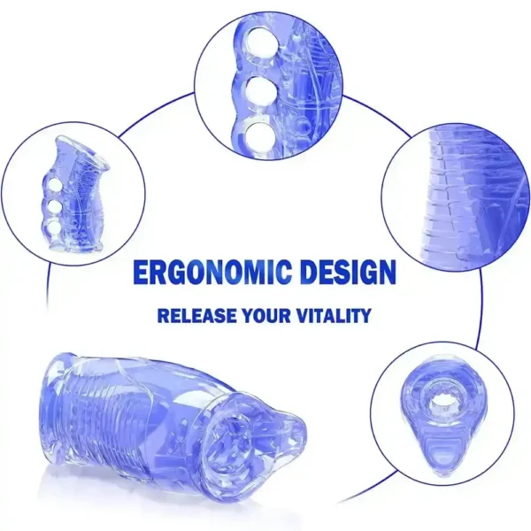 elastomer masturbador con cuentas anales