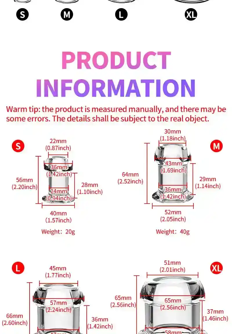 especulo anal hueco con tope extraible