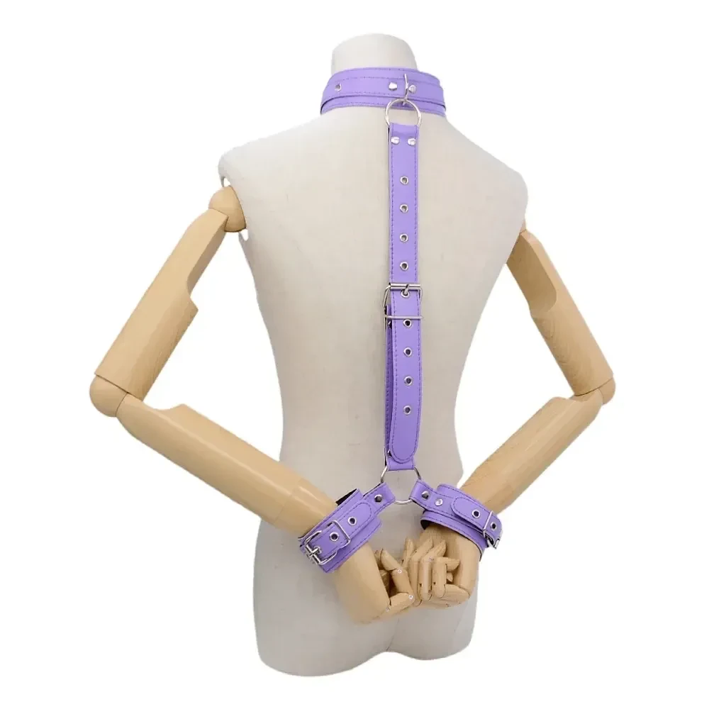 esposas bdsm de cuero sintetico negro