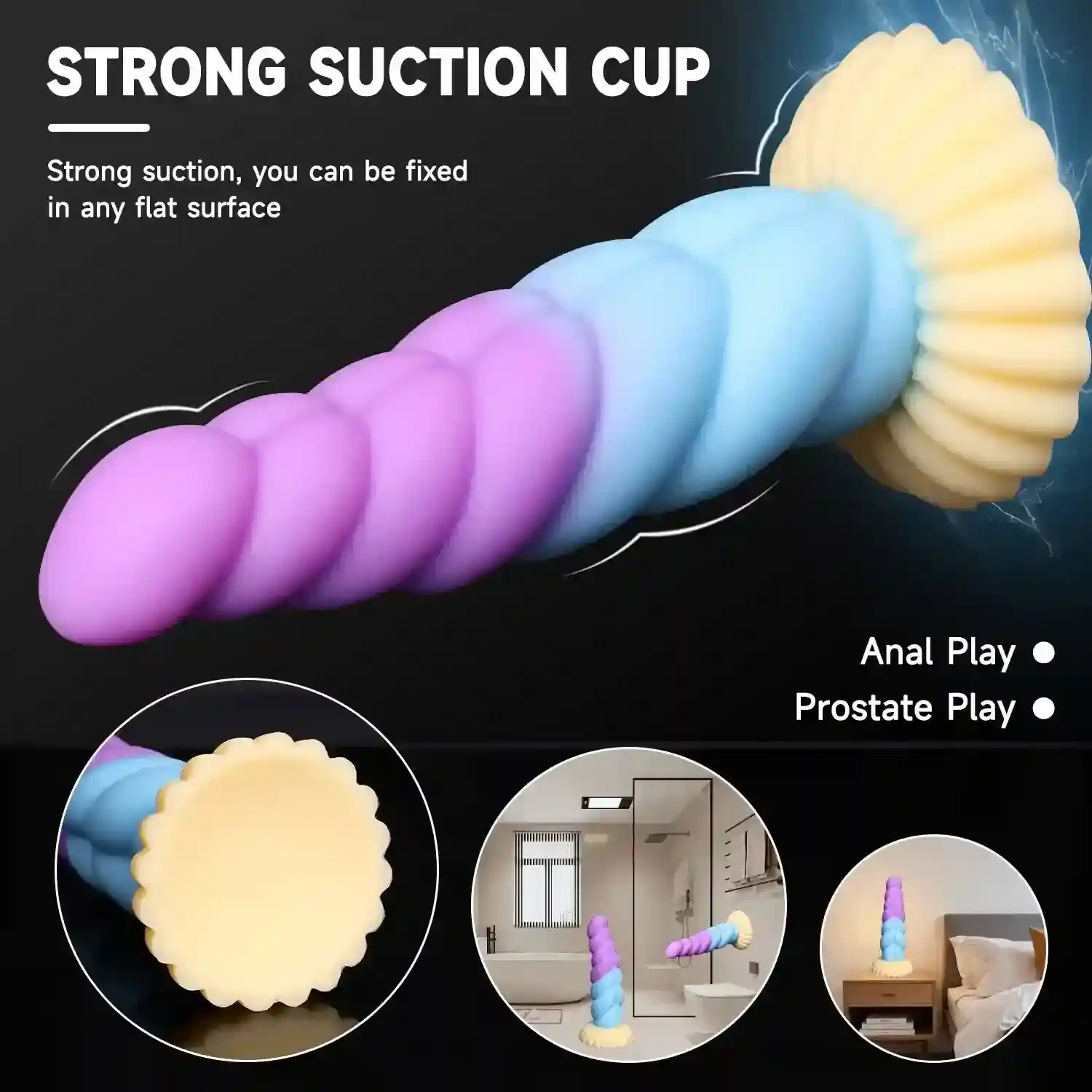 estimulador anal curvado con ventosa