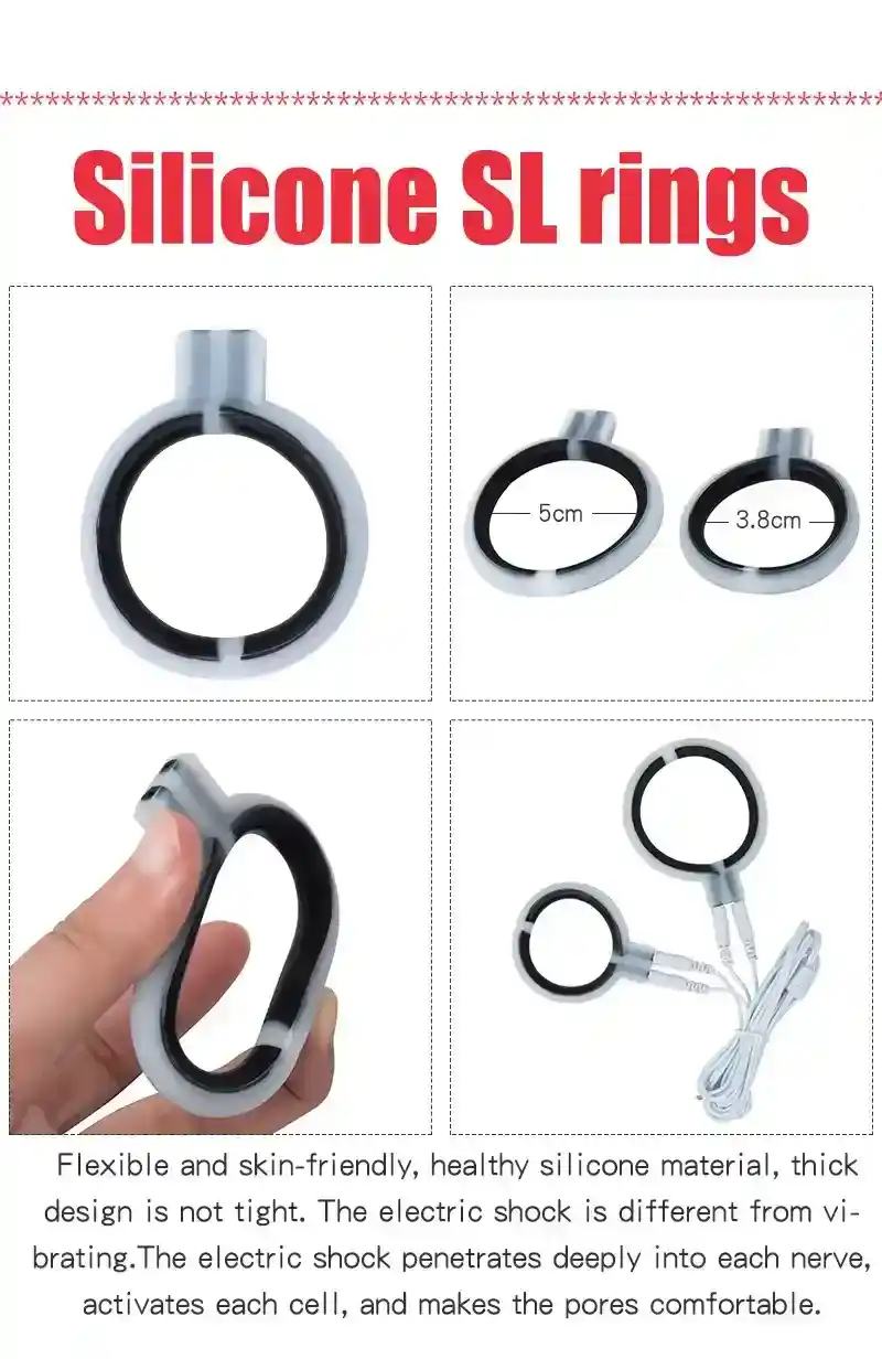 estimulador electrico anillo pene abs negro