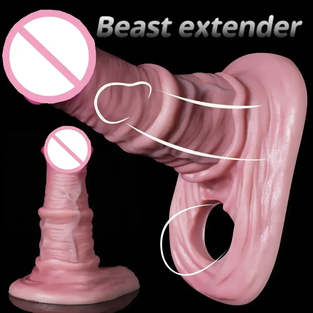 extensor pene silicona con textura