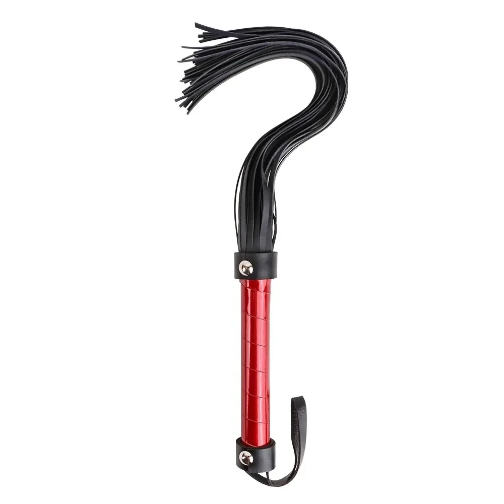 flogger bdsm rojo y negro