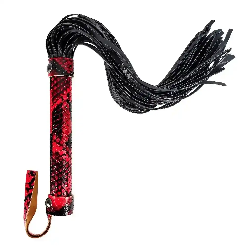 flogger cuero sintético negro oscuro