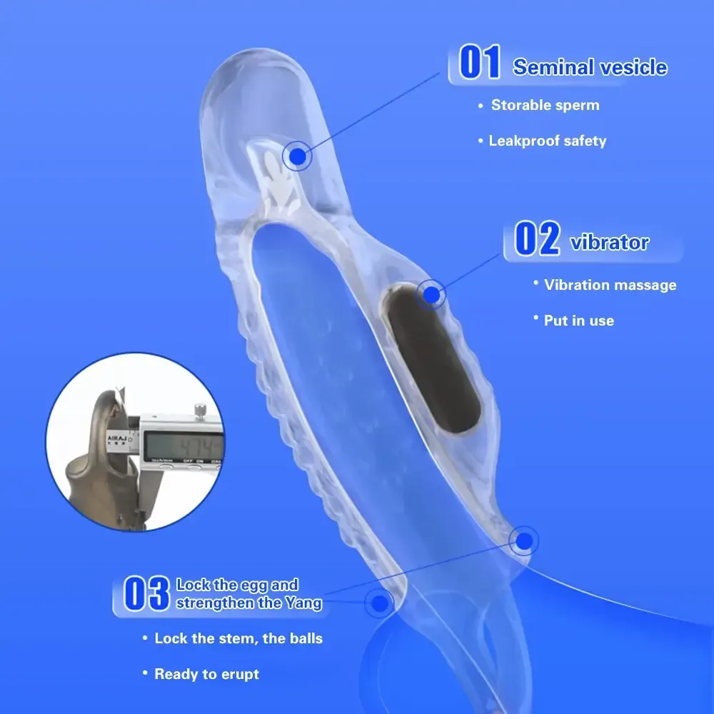 funda pene silicona con vibracion media