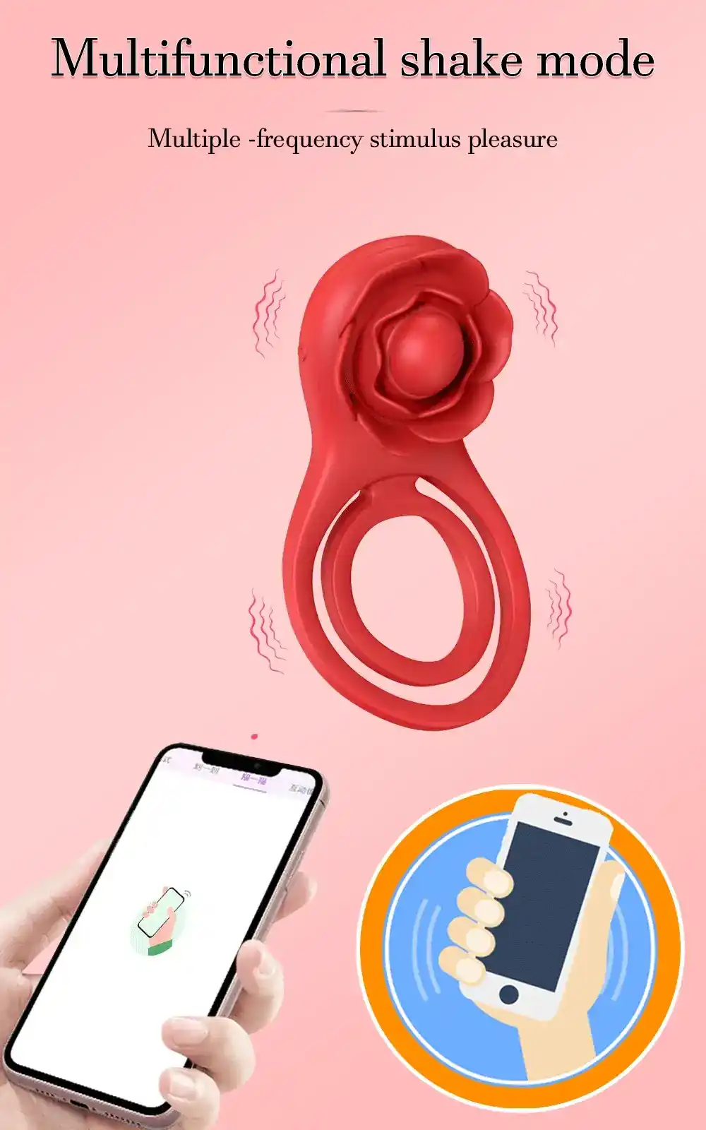 isensualflow es anillo erotico vibrador silicona roja