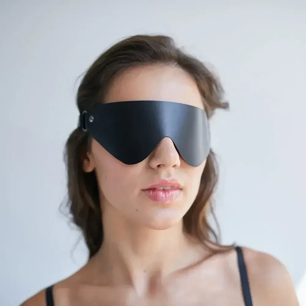 isensualflow es antifaz erotico de cuero pu negro