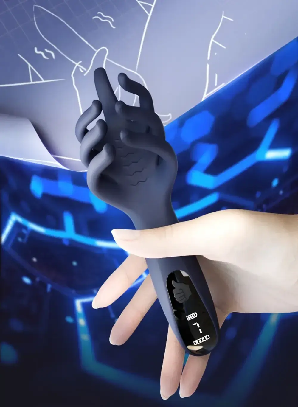 isensualflow es masturbador masculino de silicona vibratorio glande