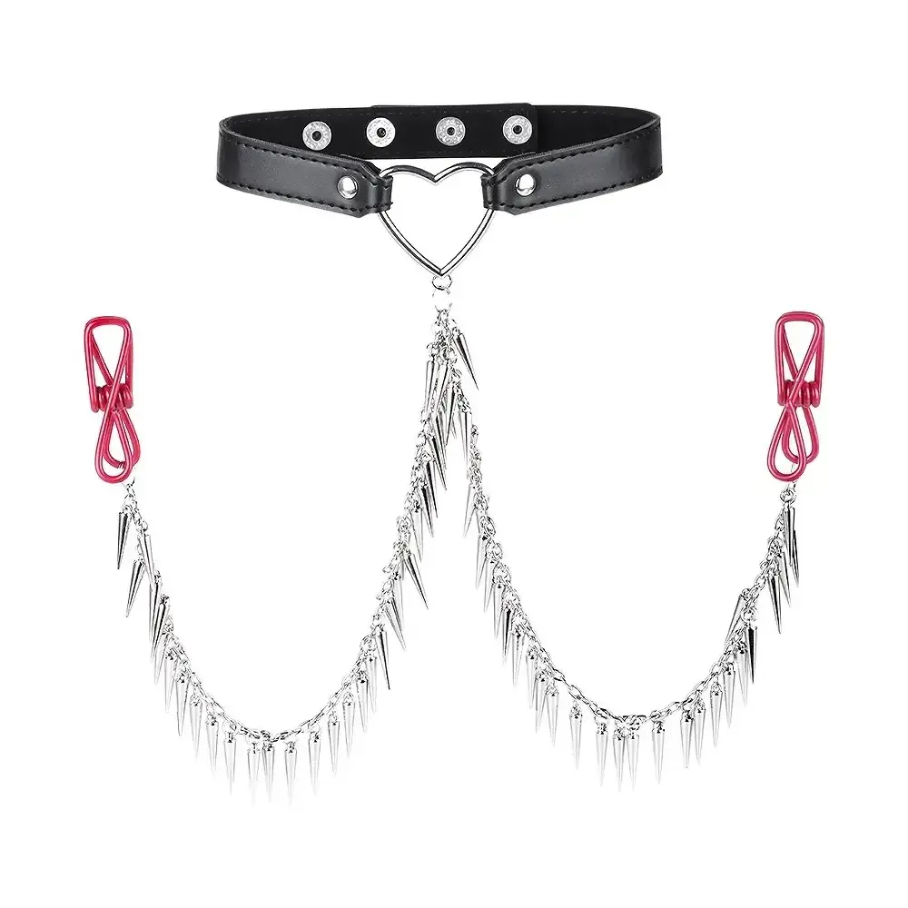 juego bdsm collar pinzas ajustables