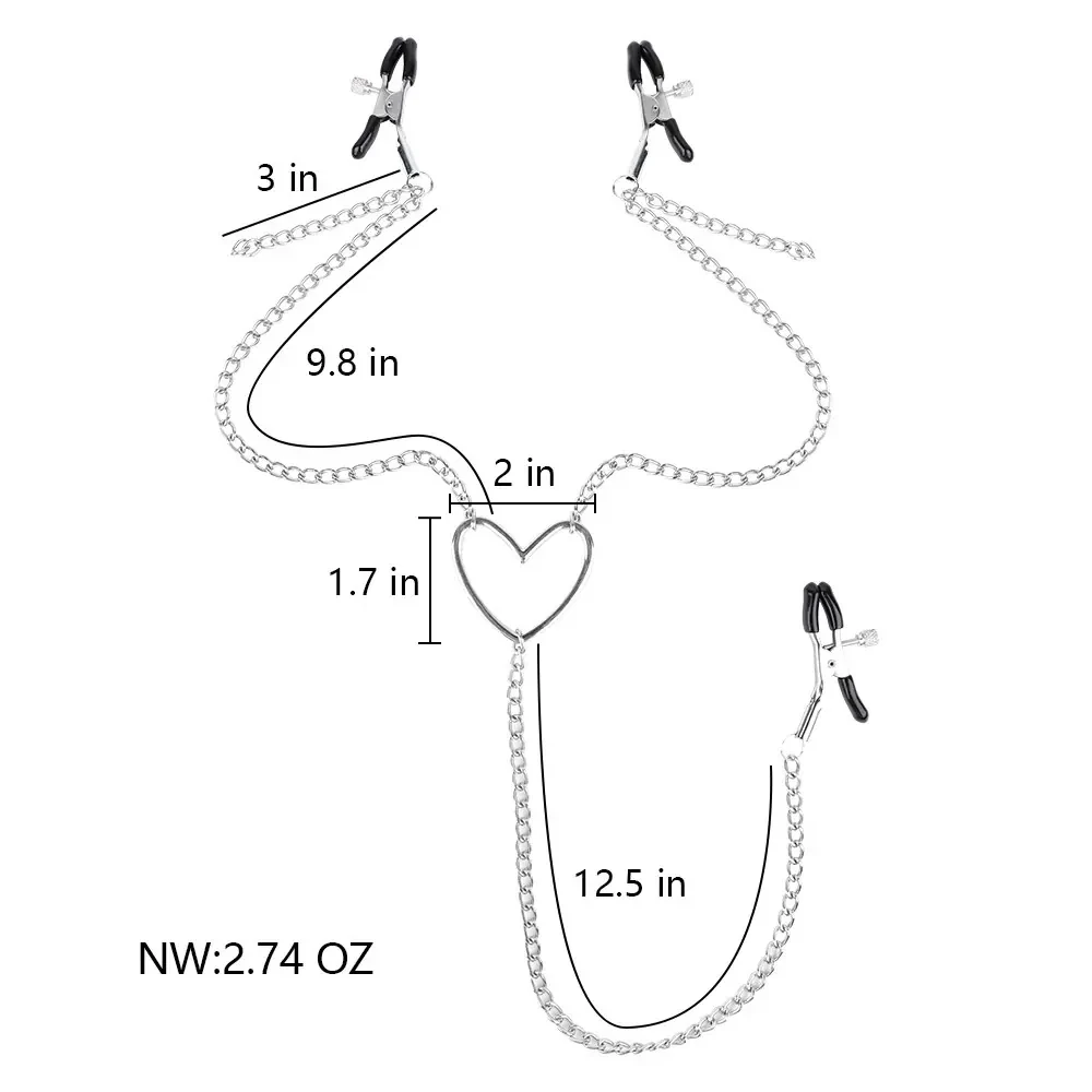 juego de pinzas para pezones corazón