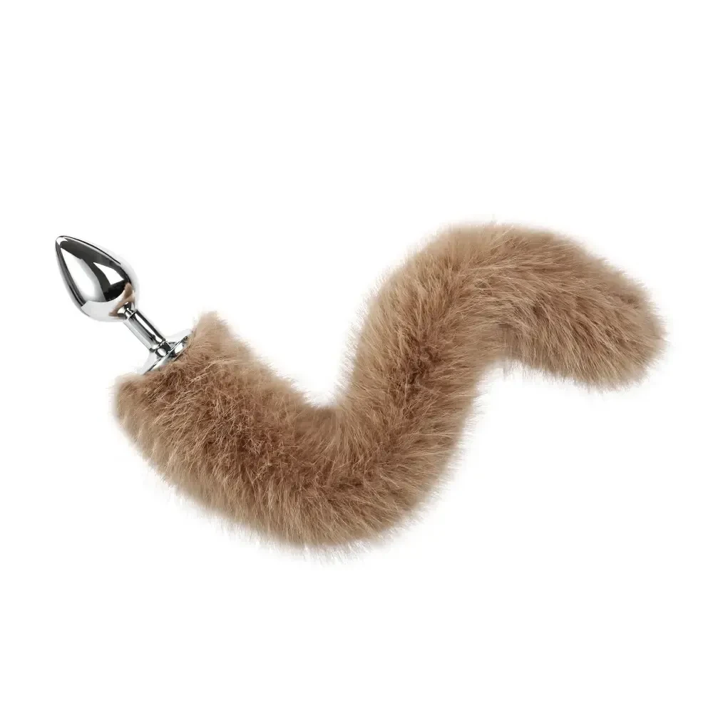 juguete anal acero inoxidable cola felpa