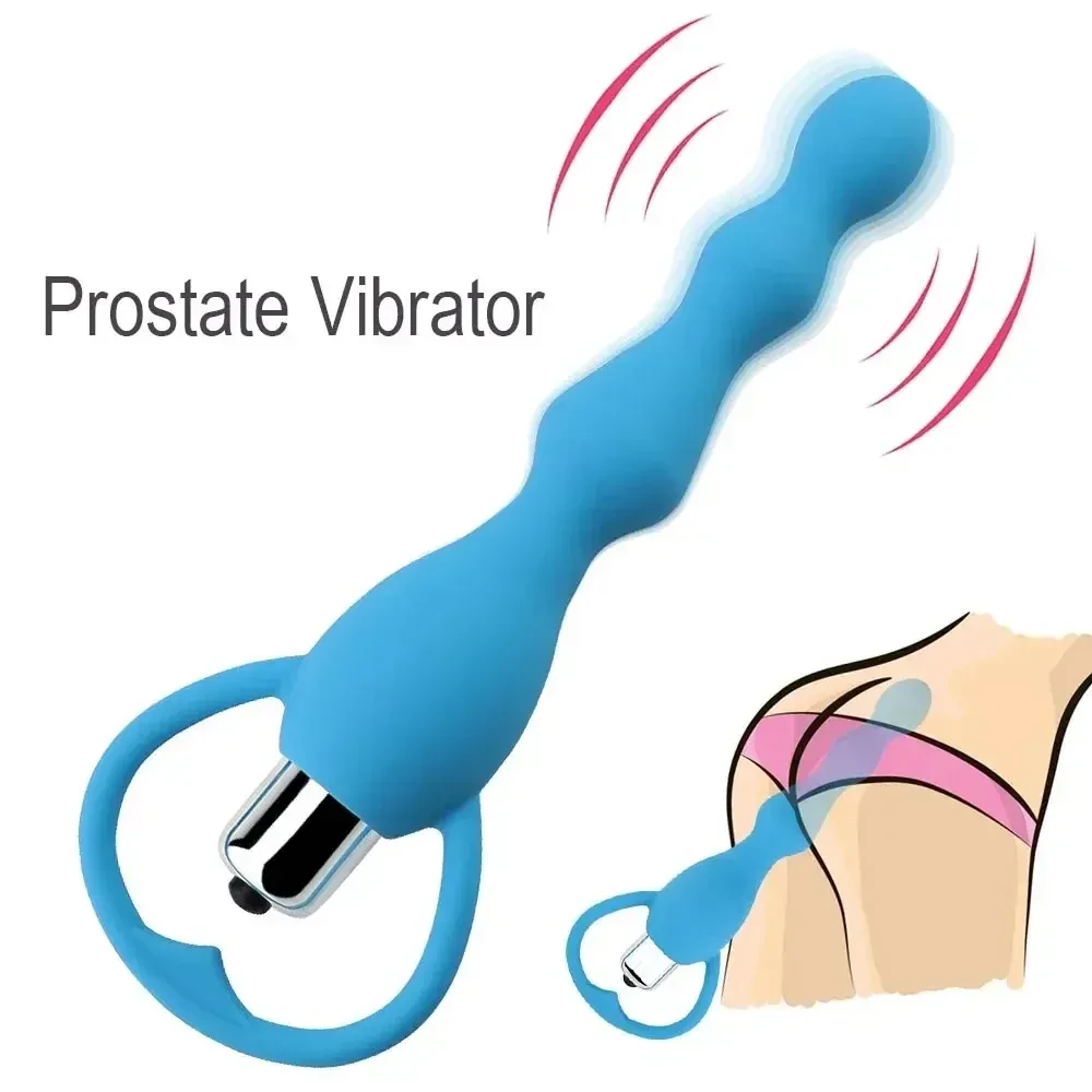 juguete anal con perlas vibratorias silicona