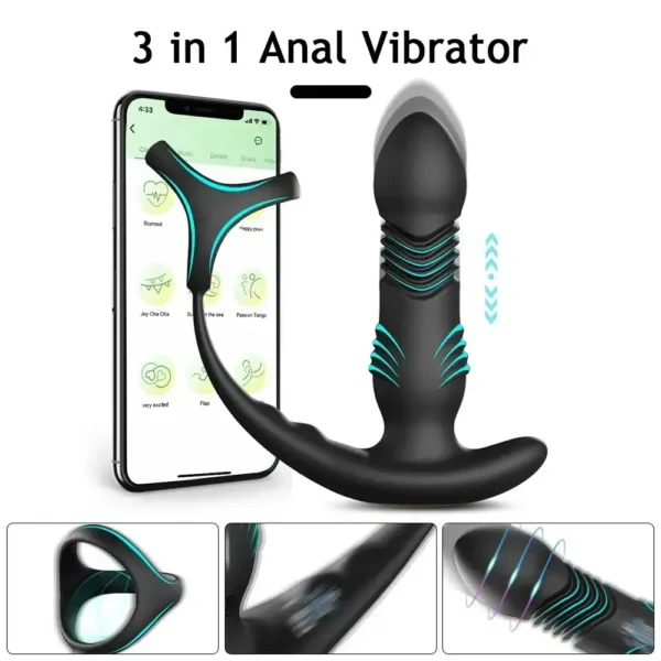 juguete anal de empuje impermeable