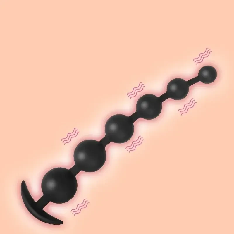 juguete anal de silicona con cuentas vibratorias