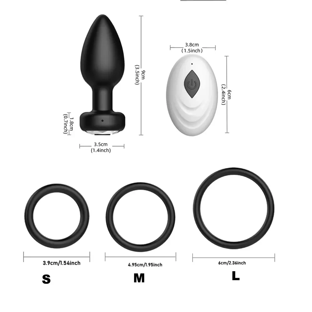 kit plug anal y anillo vibrador
