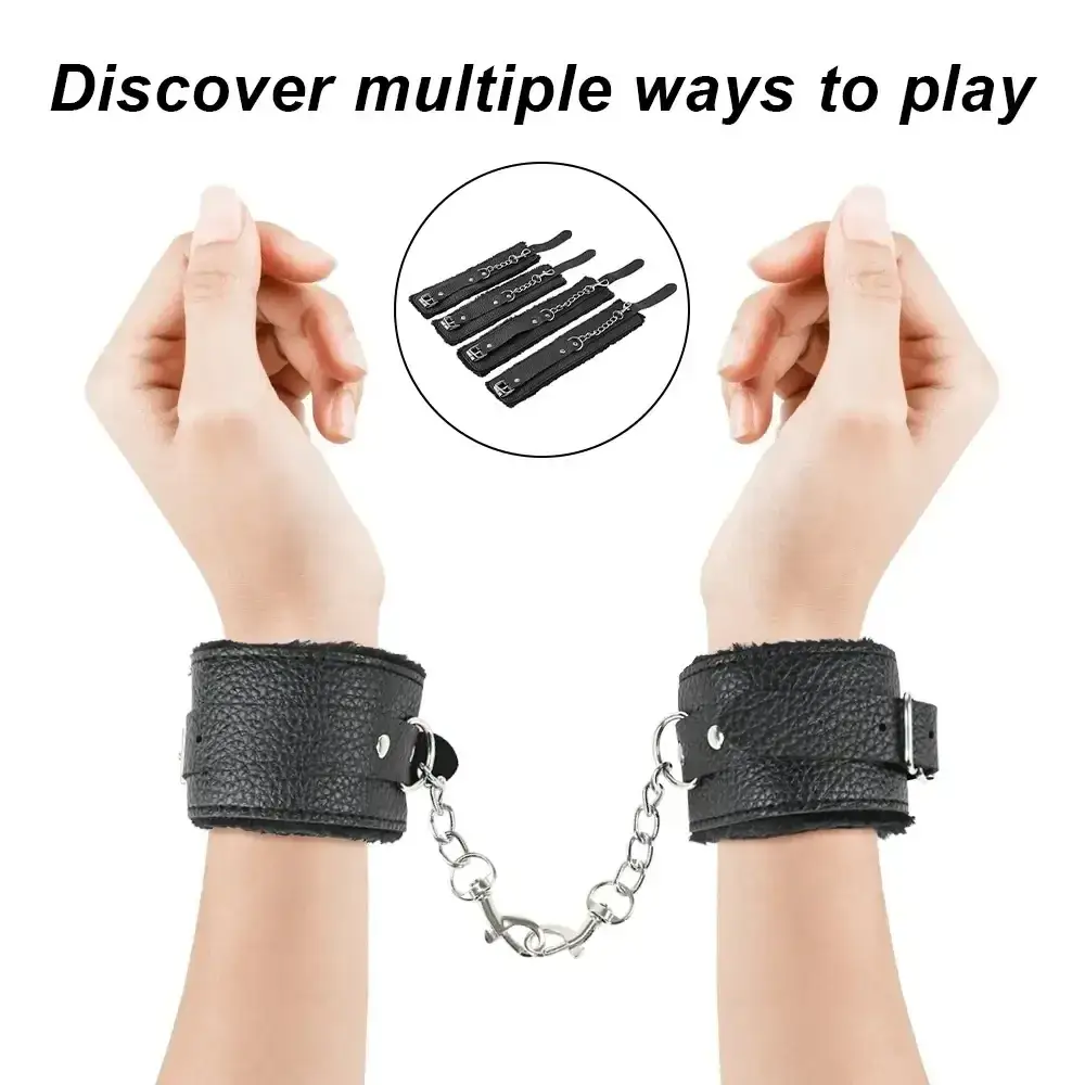 kit restriccion cuero pu felpa ajustable