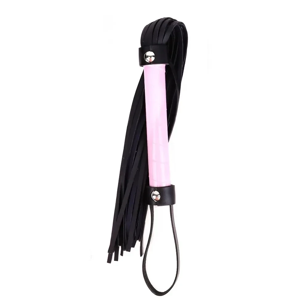 látigo cuero sintético rosa leopardo