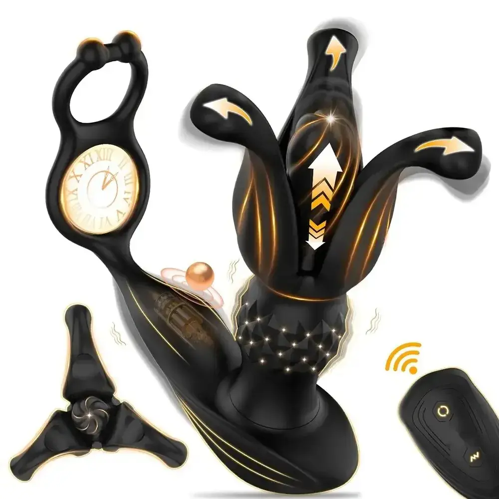 masajeador anal próstata telescópico remoto