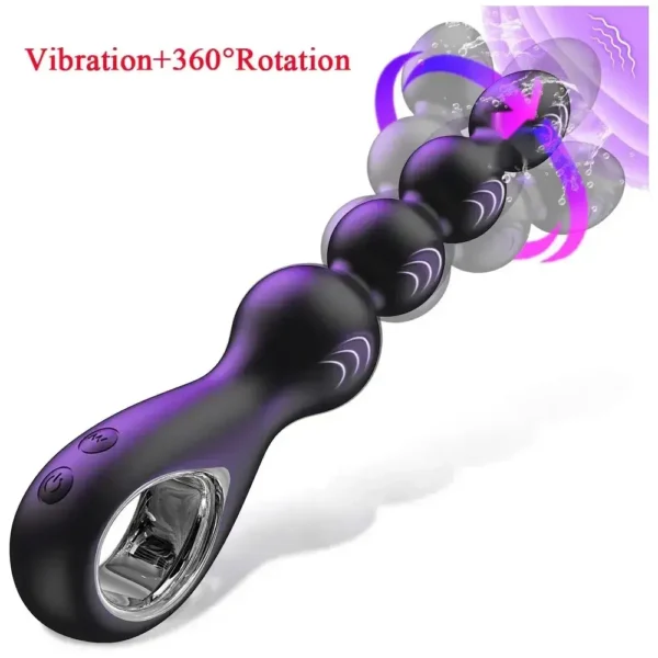 masajeador anal silicona vibración y rotación