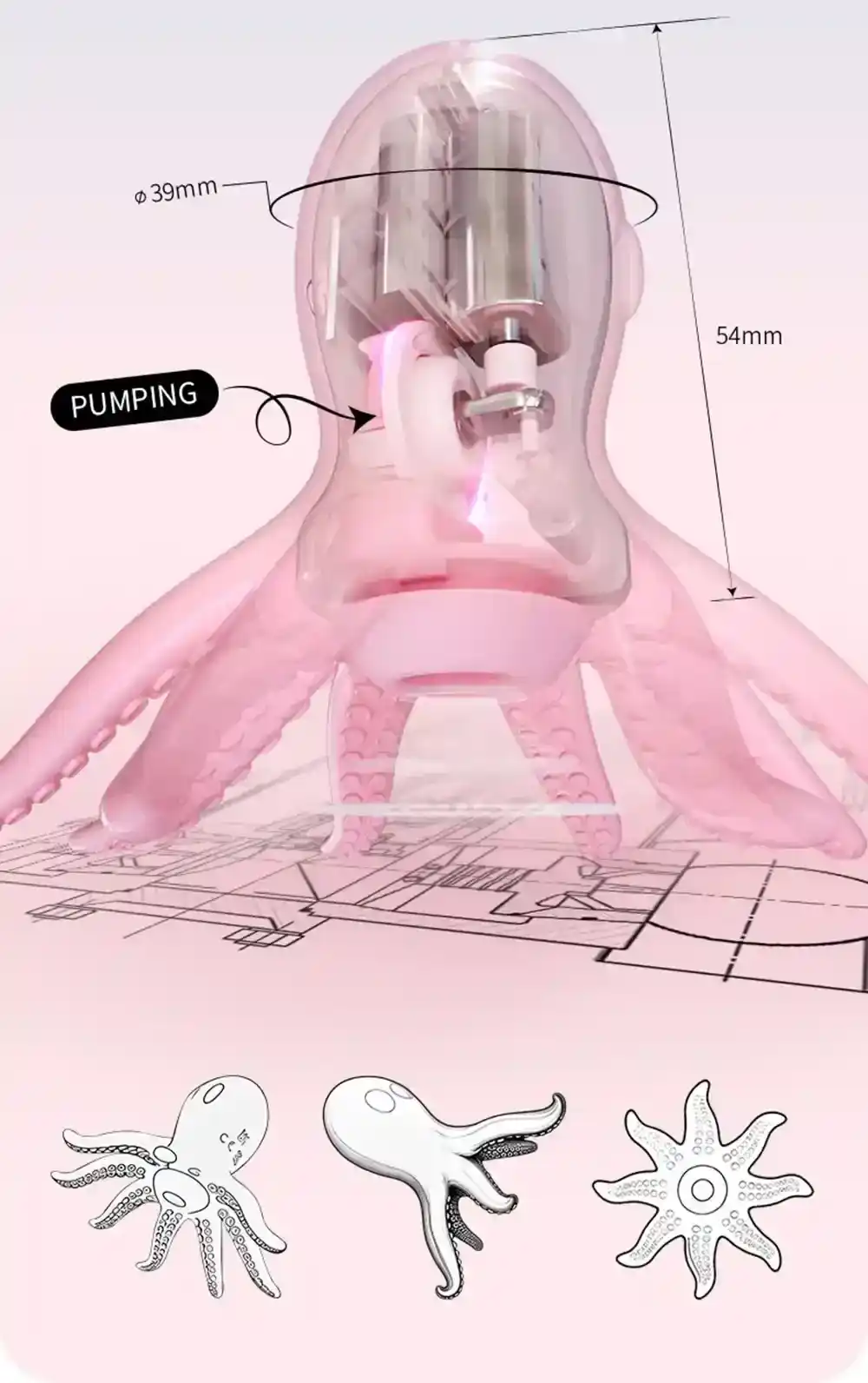 masajeador de pezones vibrante forma pulpo