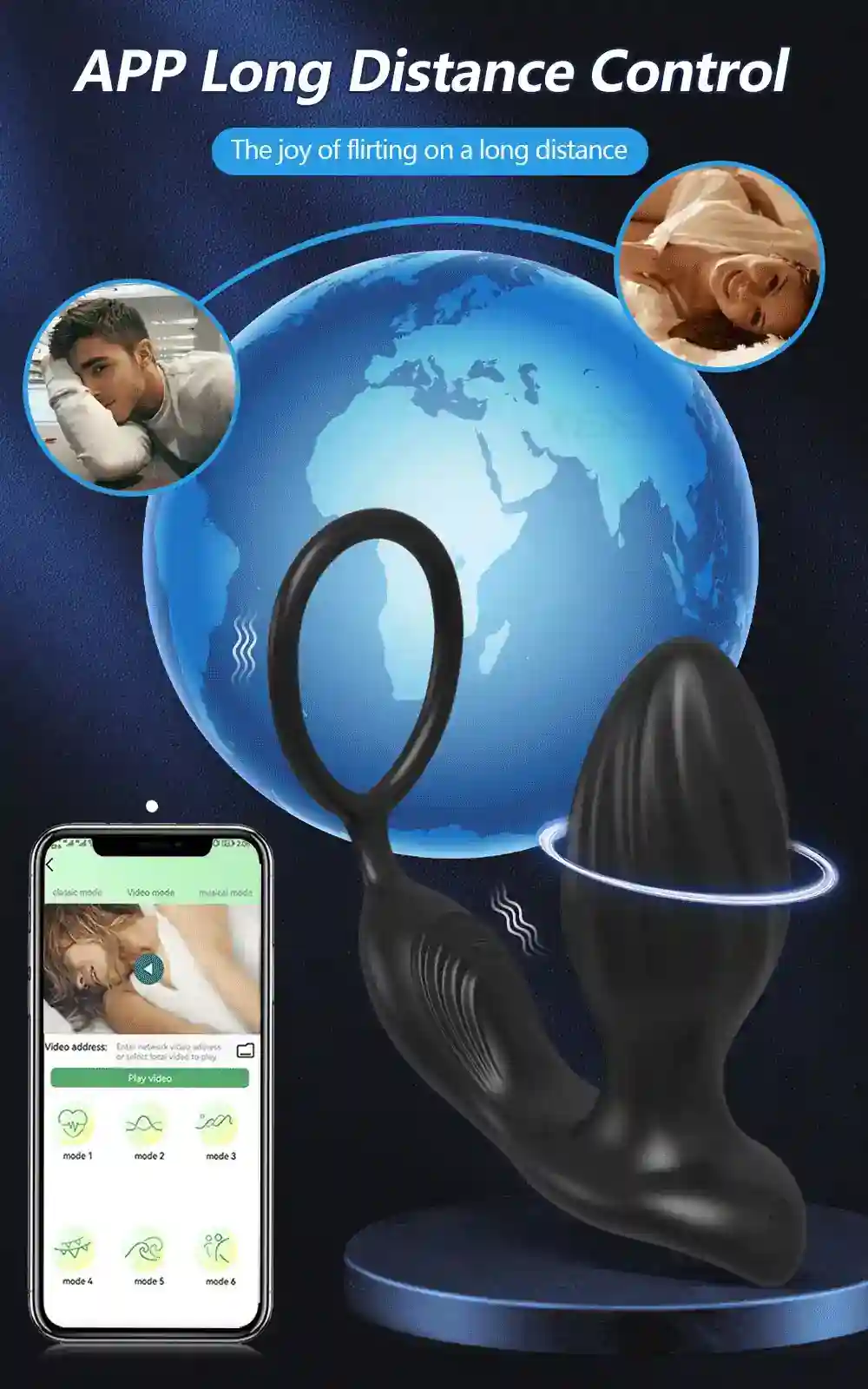 masajeador de prostata silicona doble anillo