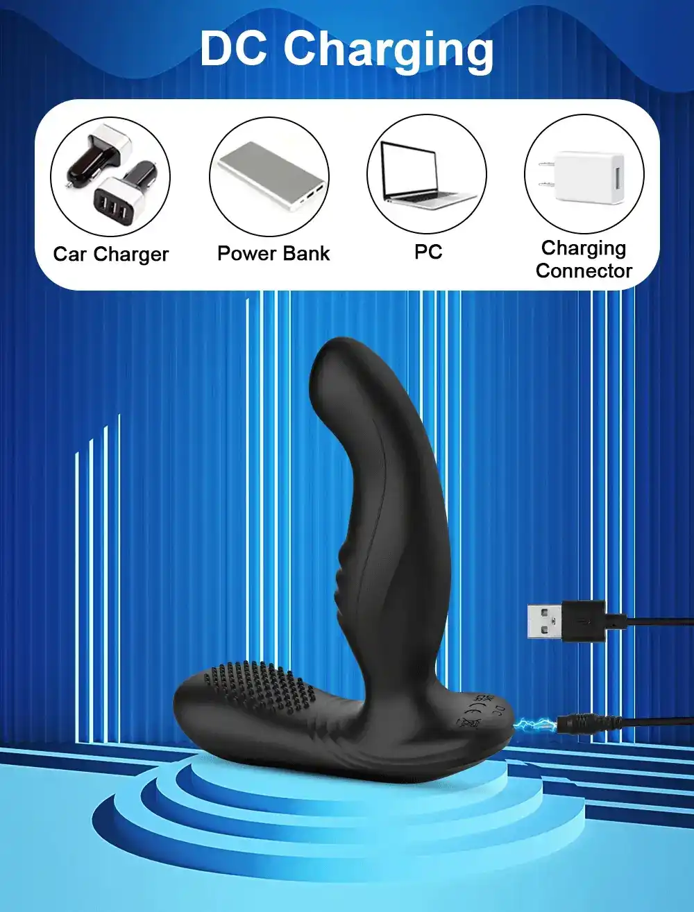 masajeador prostatico ergonomico impermeable