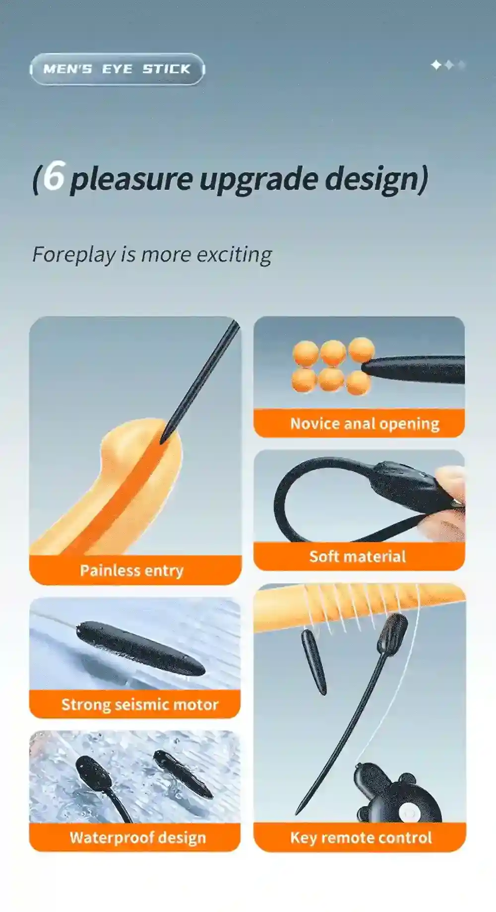 masajeador uretral silicona abs recargable usb