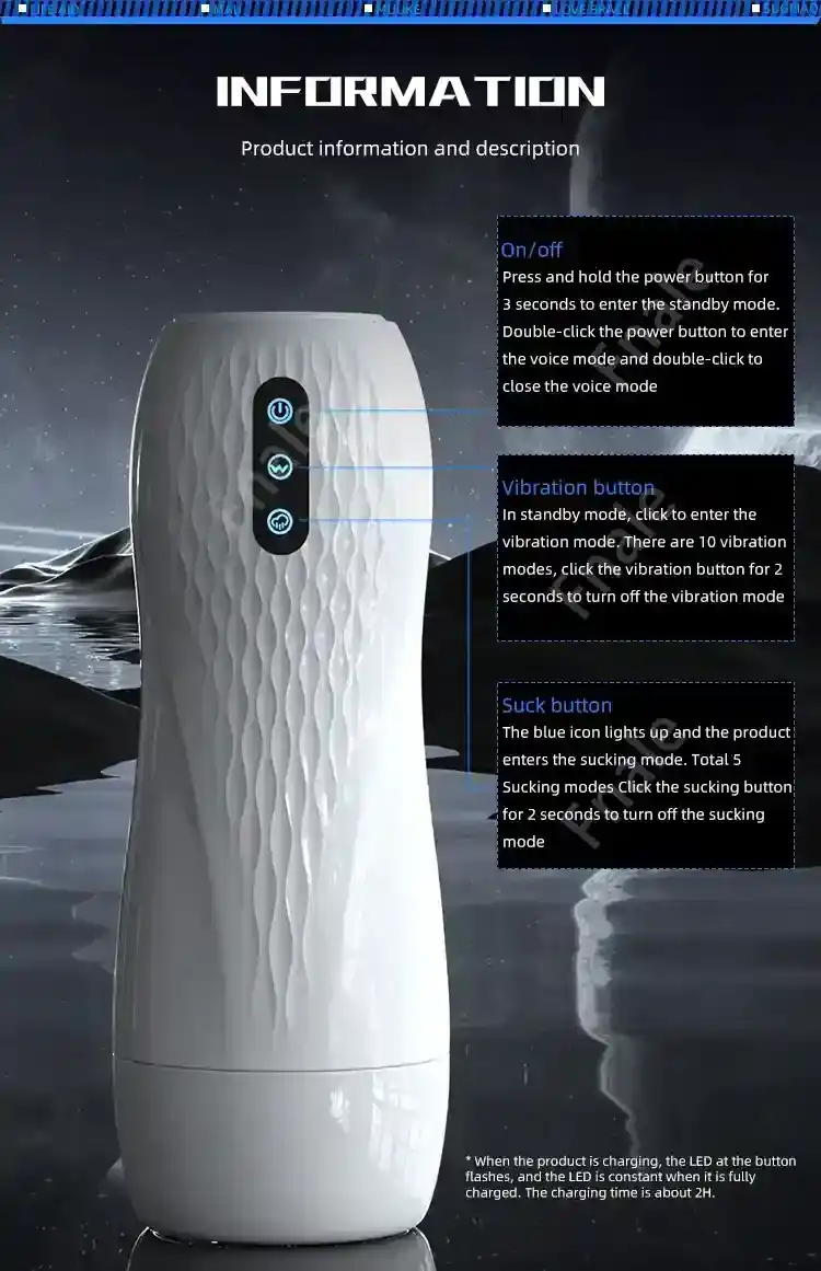 masturbador con diferentes modos succion