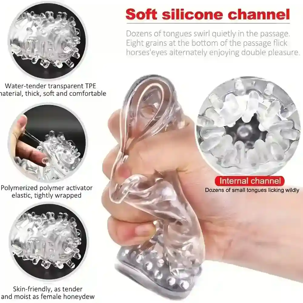 masturbador de silicona y abs recargable