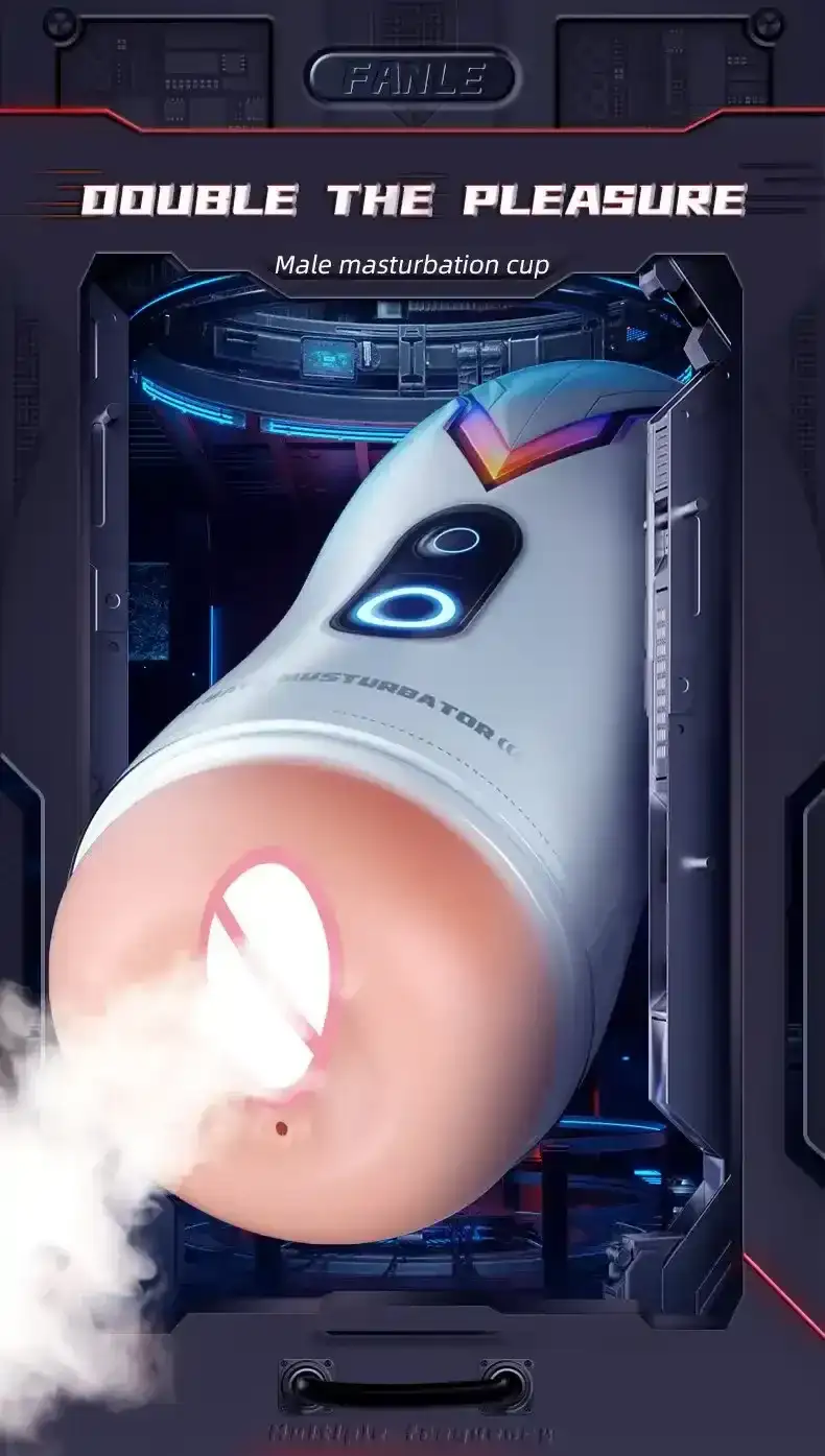 masturbador doble canal con huevo vibrador