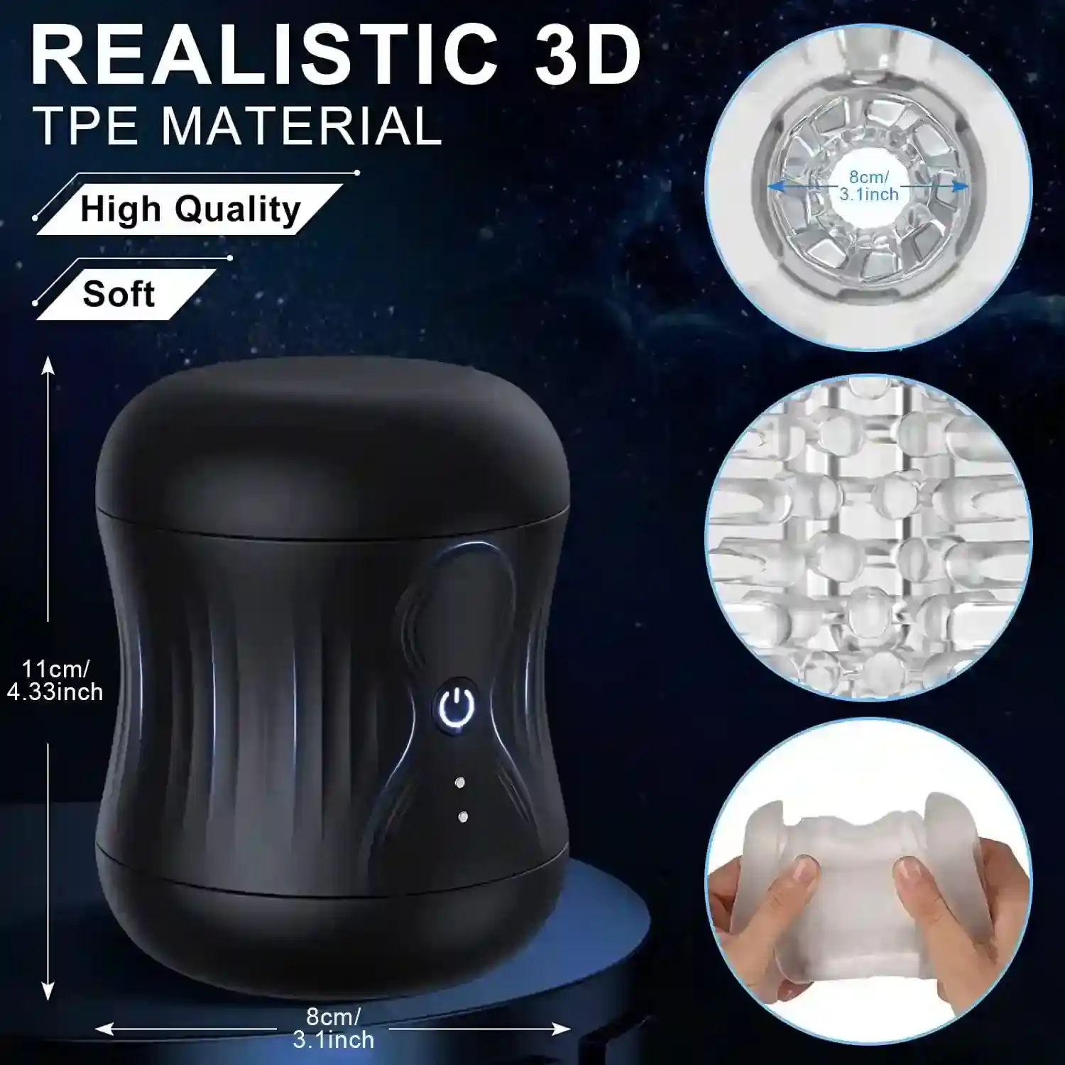 masturbador electrico masculino silicona medica