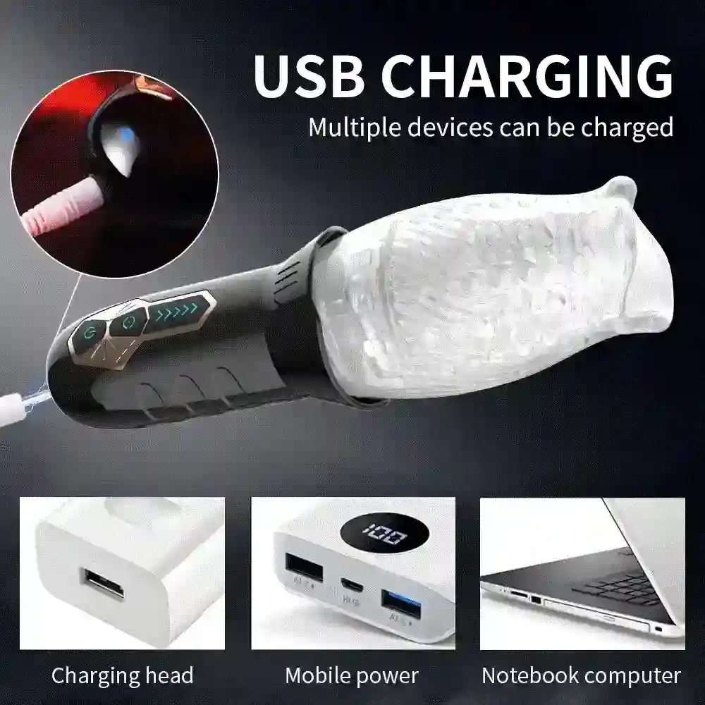 masturbador giratorio con vibracion potente