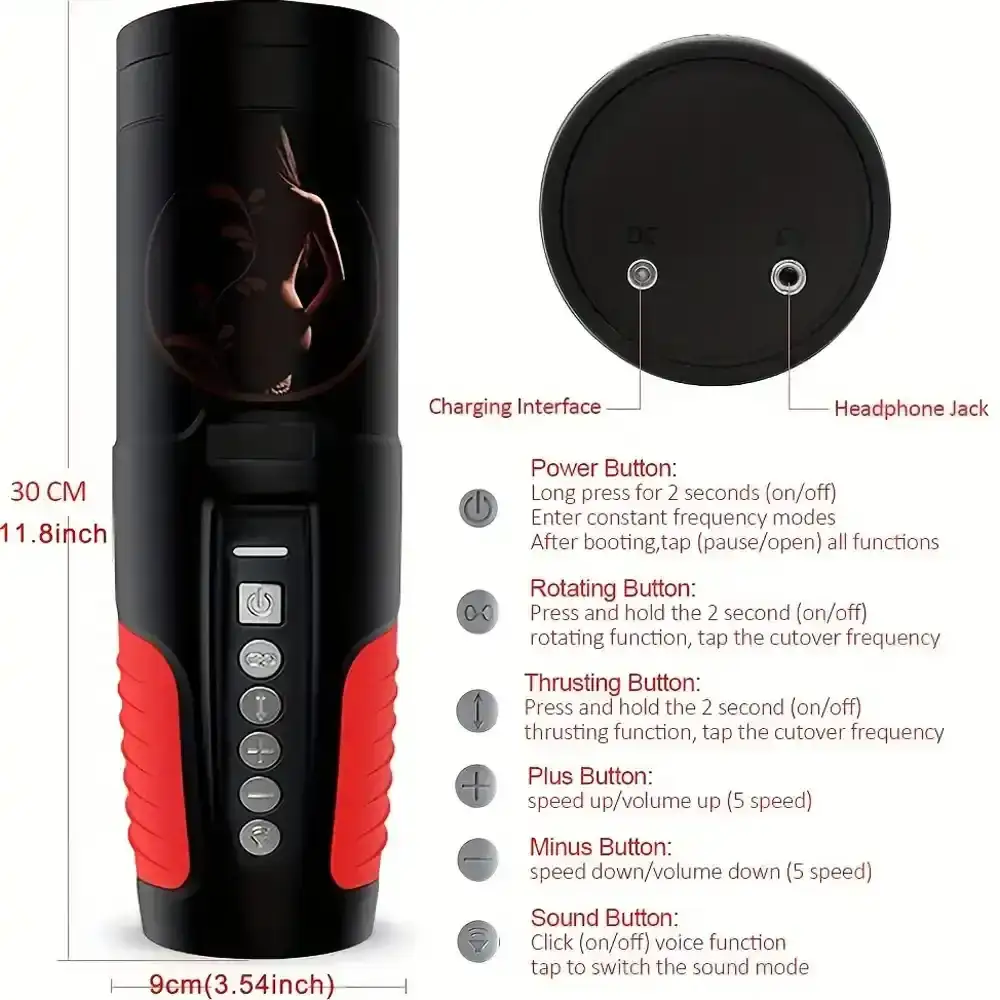 masturbador masculino con movimiento telescopico