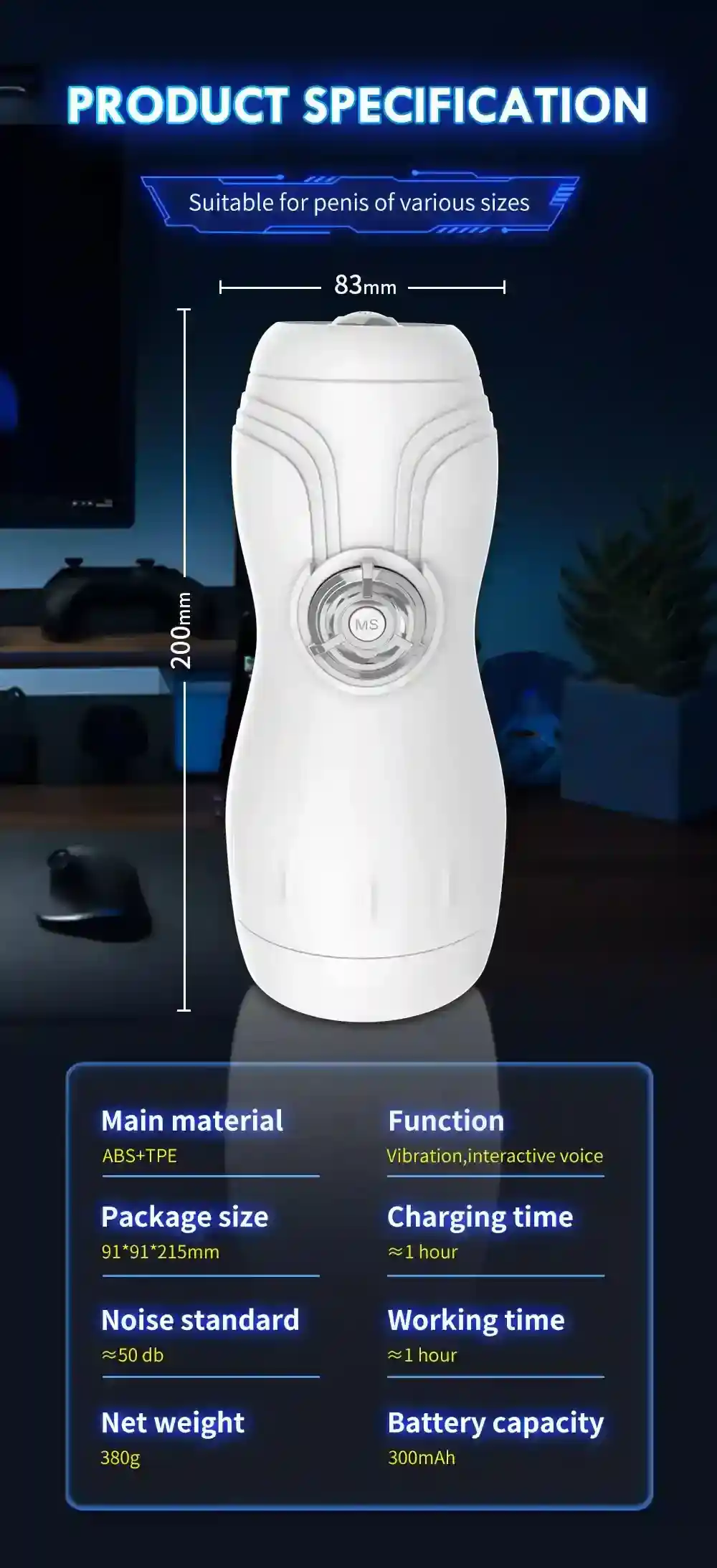 masturbador realista con estimulacion oral