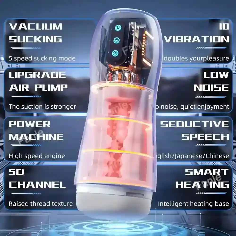 masturbador texturizado con calor usb