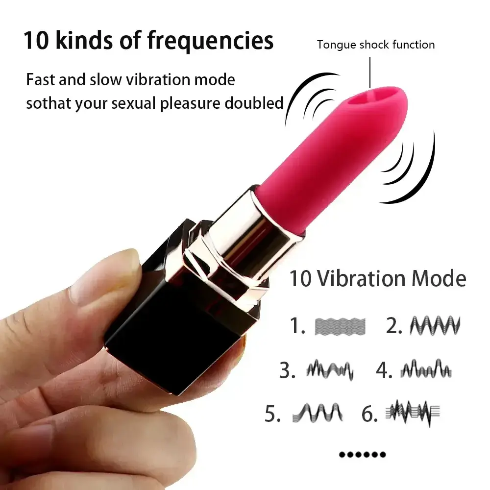 mini vibrador recargable forma pintalabios