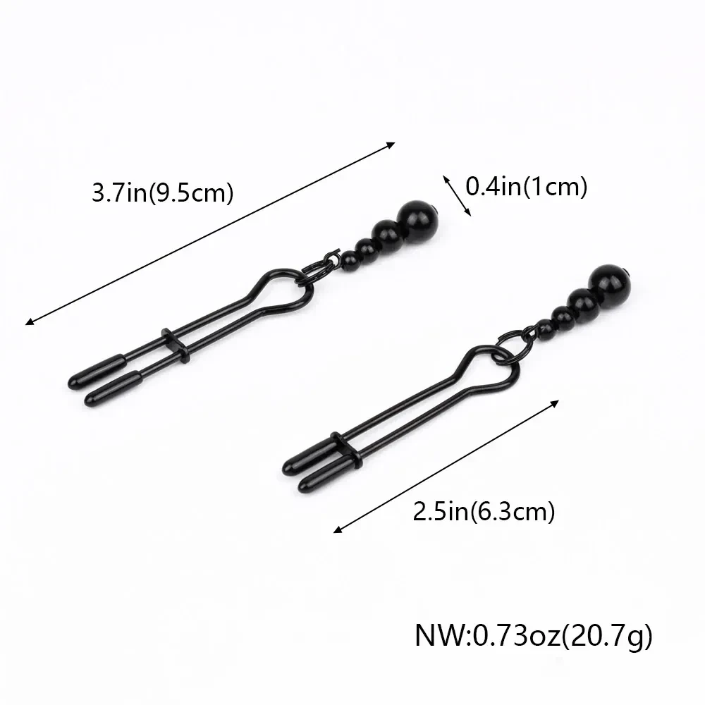 pinzas pezones metal silicona con peso negro