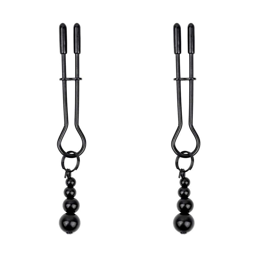 pinzas pezones metal silicona con peso plateado