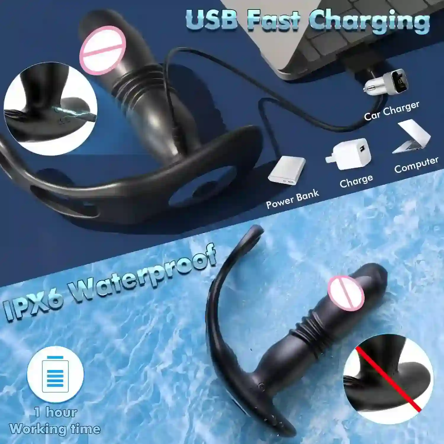 plug anal con anillo y vibracion