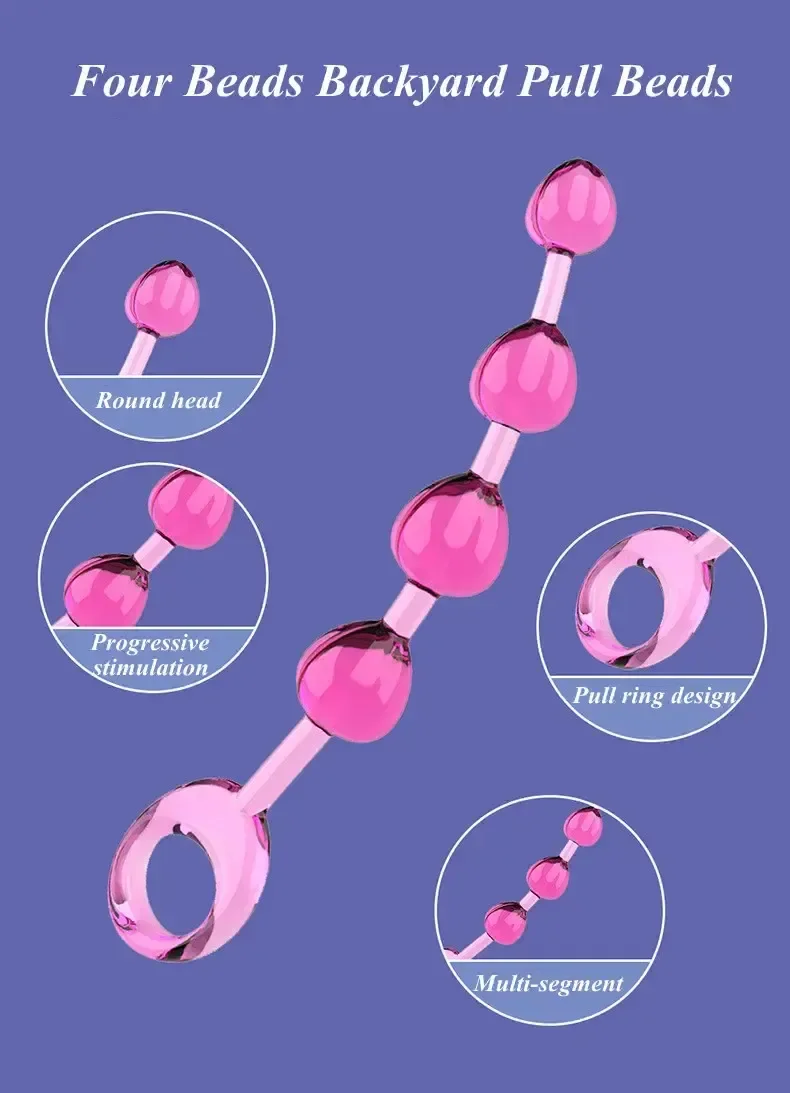 plug anal con cuentas silicona