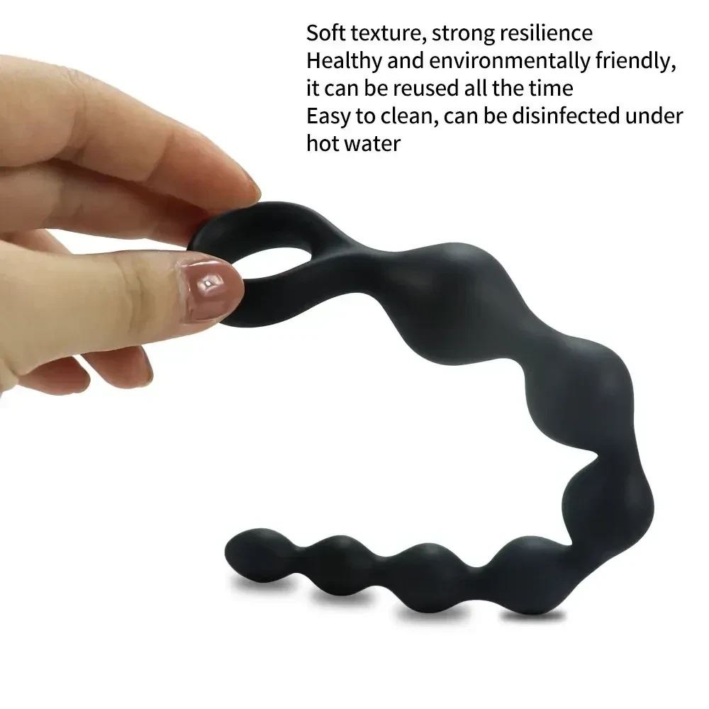 plug anal con siete bolas de silicona